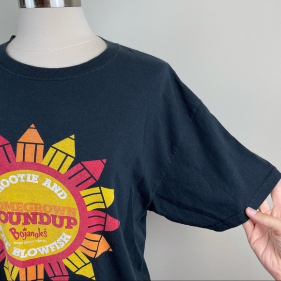 Vintage Hootie & The Blowfish Black Orange Sun Bojangles Gildan Tee Shirt - Picture 5 of 8